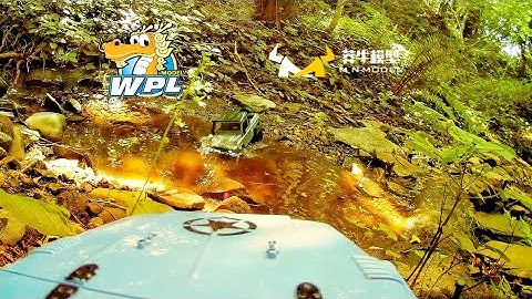 WPL C34 & MN 99 FPV up the tricky trail! Action cam gets wet 🙈 whoops 😂