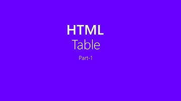 Html :Table part 1