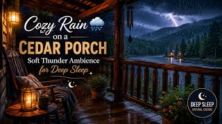Cozy Rain on a Cedar Porch 🌧️ Soft Thunder Ambience for Deep Sleep screenshot 4