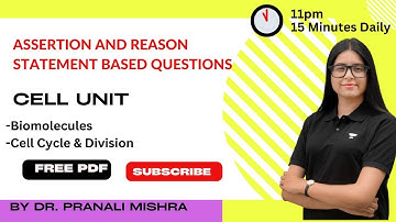 Cell Unit, Biomolecules, Cell Division | Statement  & Assertion and Reason| Dr. Pranali Ma