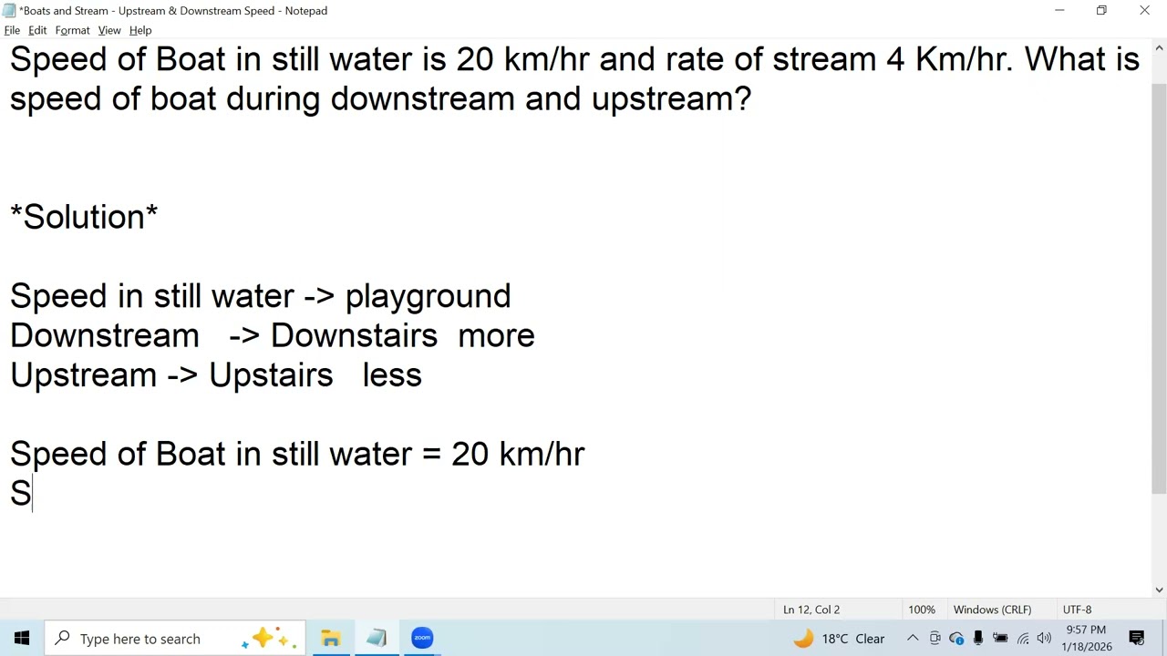 Boats And Streams  - Upstream and Downstream speed