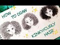 How to Draw KINKY/CURLY Hair Textures 4a,4b,4c ♡ | Christina Lorre'