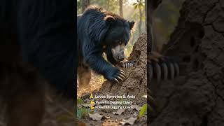 🐻 India's Most Unusual Bear!😱 VACUUMS INSECTS! #bear #slothbear #nature #minibeasts