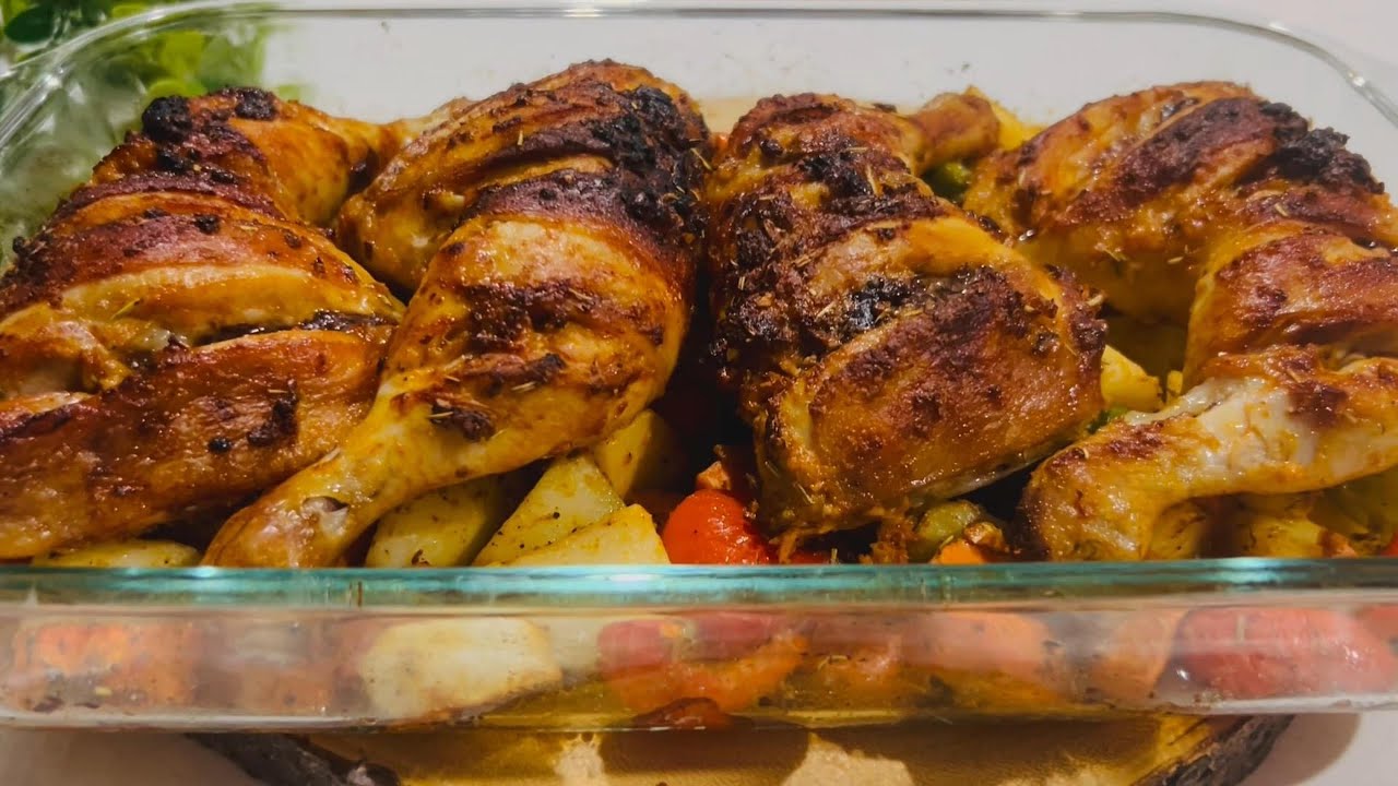 Super Juicy Baked Chicken, Potatoes and Vegetables Dinner Very Easy To Make....