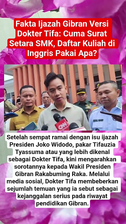 Fakta Ijazah Gibran Versi Dokter Tifa: Cuma Surat Setara SMK, Daftar Kuliah di Inggris Pakai Apa?
