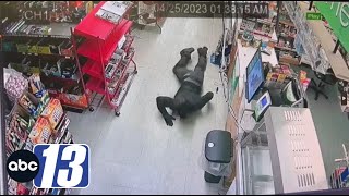 Surveillance video shows man crawling through Lynchburg market, found in freezer after break-in