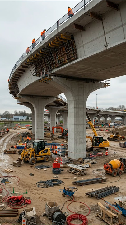 ⚠️ Disaster at a faulty bridge construction site. 🏗️💥 #bridgecollapse #constructionfail