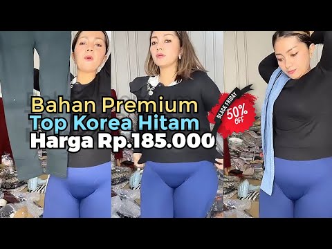 Bisnis Online Jualan Baju Top Korea Hitam Harga Rp.185.000 Bahan Tebal dan Lembut