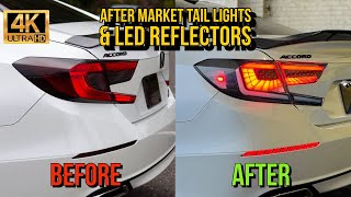 HOW TO INSTALL AFTERMARKET TAIL LIGHTS & LED REFLECTORS ON 10TH GEN HONDA ACCORD (201822)! TUTORIAL