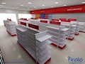 Projeto de Farmácia 3D com layout Picolo Shopping da Farmácia mobiliário ideal para a sua drogaria.