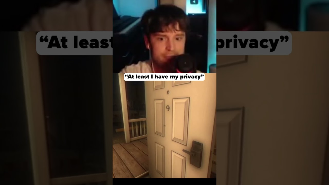 No bed in the motel but at least he has privacy 