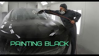 Car Painting: Painting Gloss Black on a Luxury Car