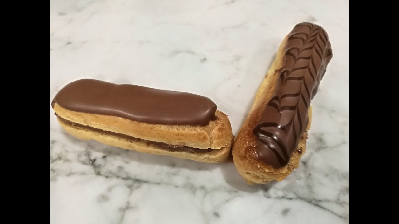 les éclairs  أسهل طريقة لعمل إيكلار المحلات بالزيت