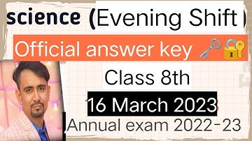 class 8 science answer key 2023 (evening shift)