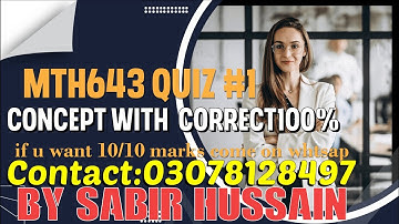 mth643 quiz 1 solution 2023 || mth643 quiz 1 2023 Sol|| #mth643 #quiz #matlabquiz #solution