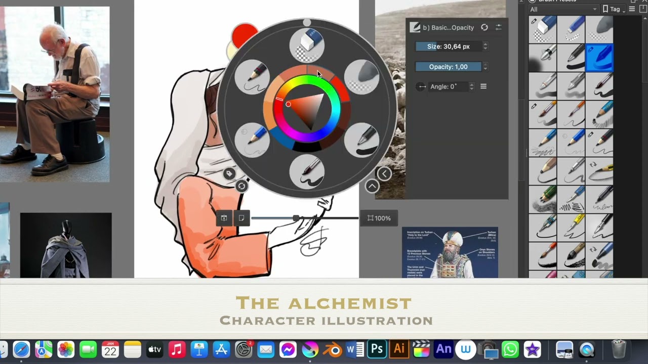 "The Alchemist" Characters illustration
