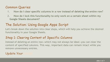 How to Efficiently Clear Content in Google Sheets Based on Cell Content
