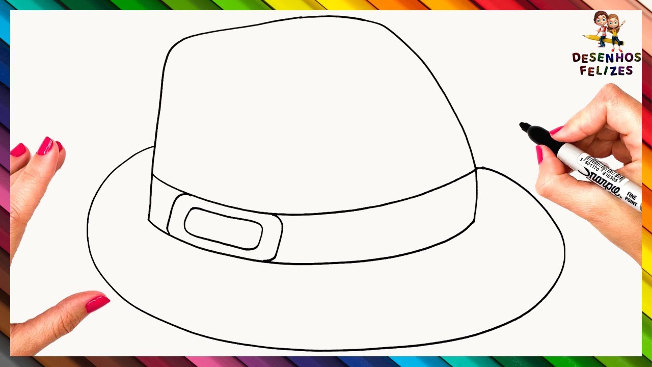 Como Desenhar Um Chapéu Passo A Passo 🤠 Desenhar Chapéu Fácil - YouTube