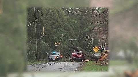 Heavy winds knocked over trees, power lines in the northern part of Connecticut