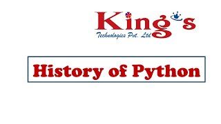 # 2 history of python | Kings Tech | DMReddy
