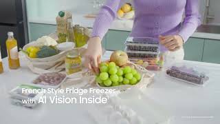 Discover AI Vision Inside on the Family Hub Smart Fridge Freezer RF9000 | Samsung UK