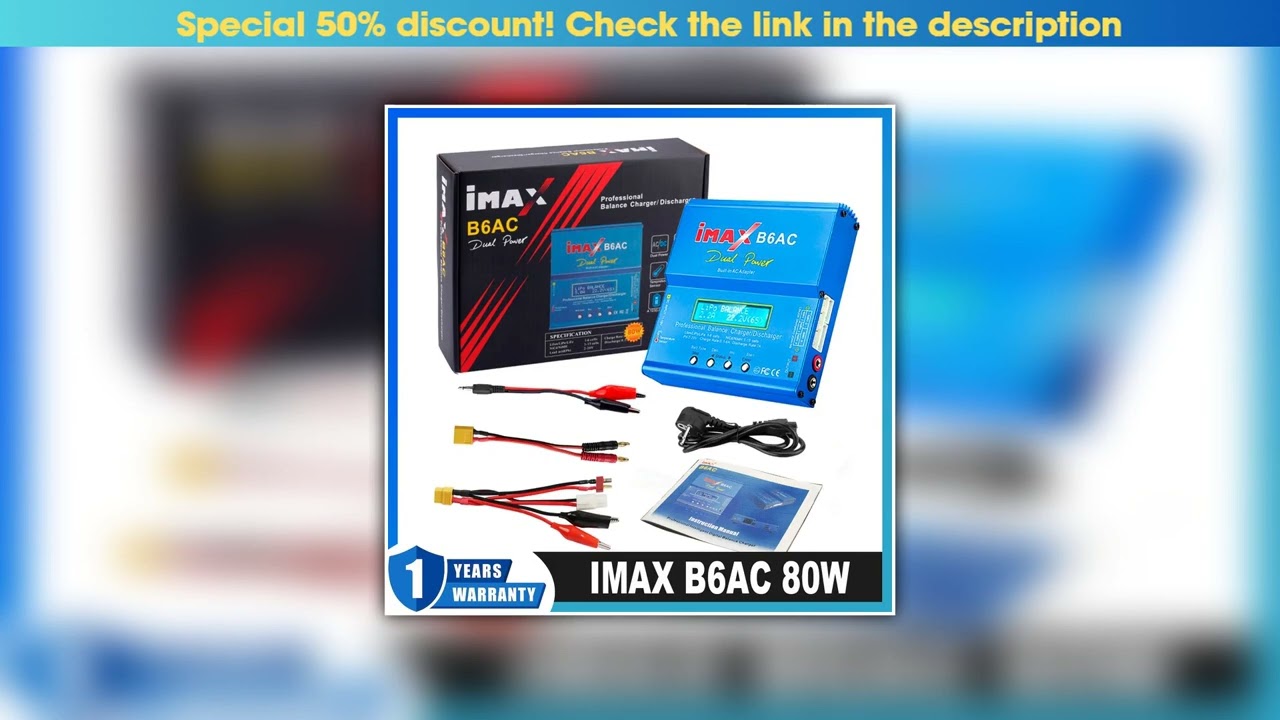 Editor’s Choice IMAX B6 AC RC Battery Charger 80W B6AC 6A Balance Charger Digital LCD Screen Li-ion
