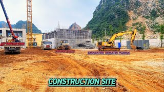 Collection of machines working on construction sites| Mrtvq17b7.