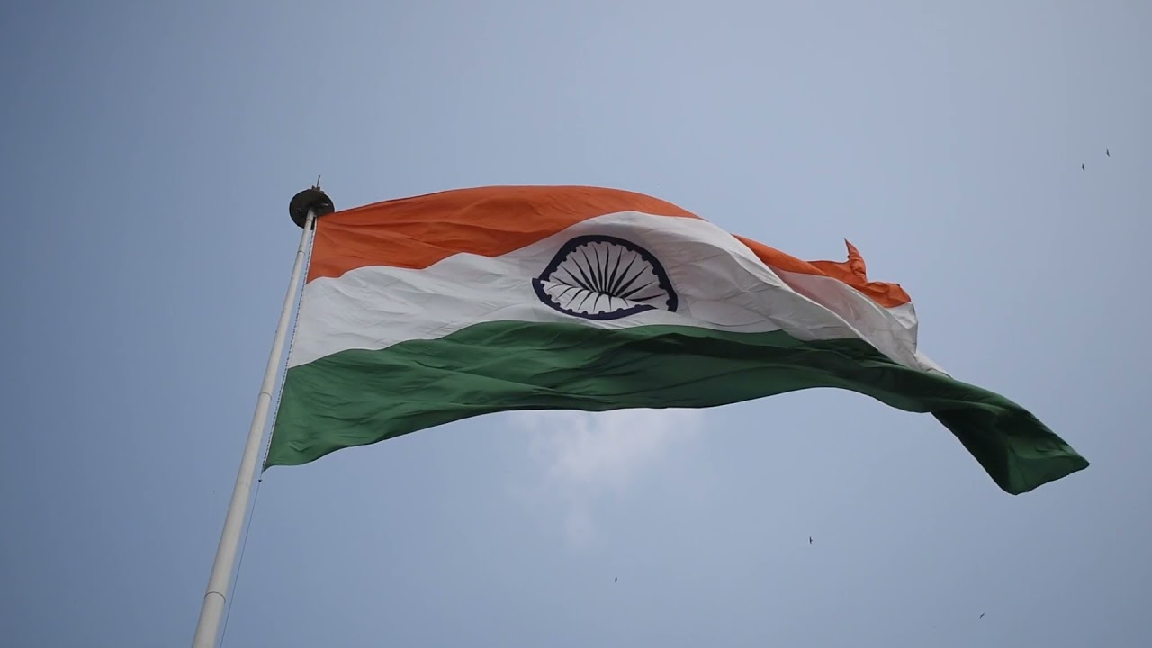 Indian flag waving in the wind