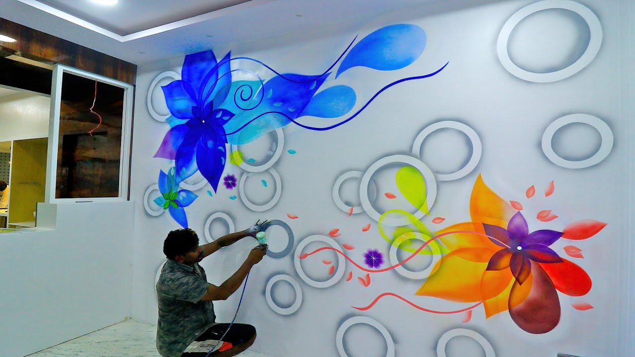 3d wall painting design ideas for living room - YouTube