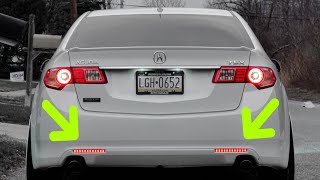 Acura TSX rear bumper reflector LED