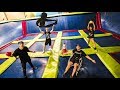 OVERNIGHT IN ABANDONED TRAMPOLINE PARK! (Ends up in Wheelchair!)
