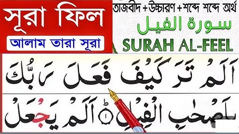 সূরা ফীল শিখি সহীহ শুদ্ধভাবে তাজবিদসহ | Surah Al-Fil with Tajweed & Meaning | سورة الفيل تعليم