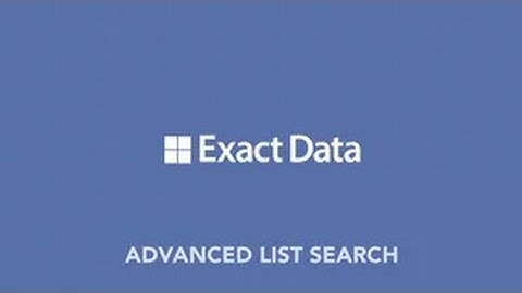 Advanced Mailing List Search - Exact Data