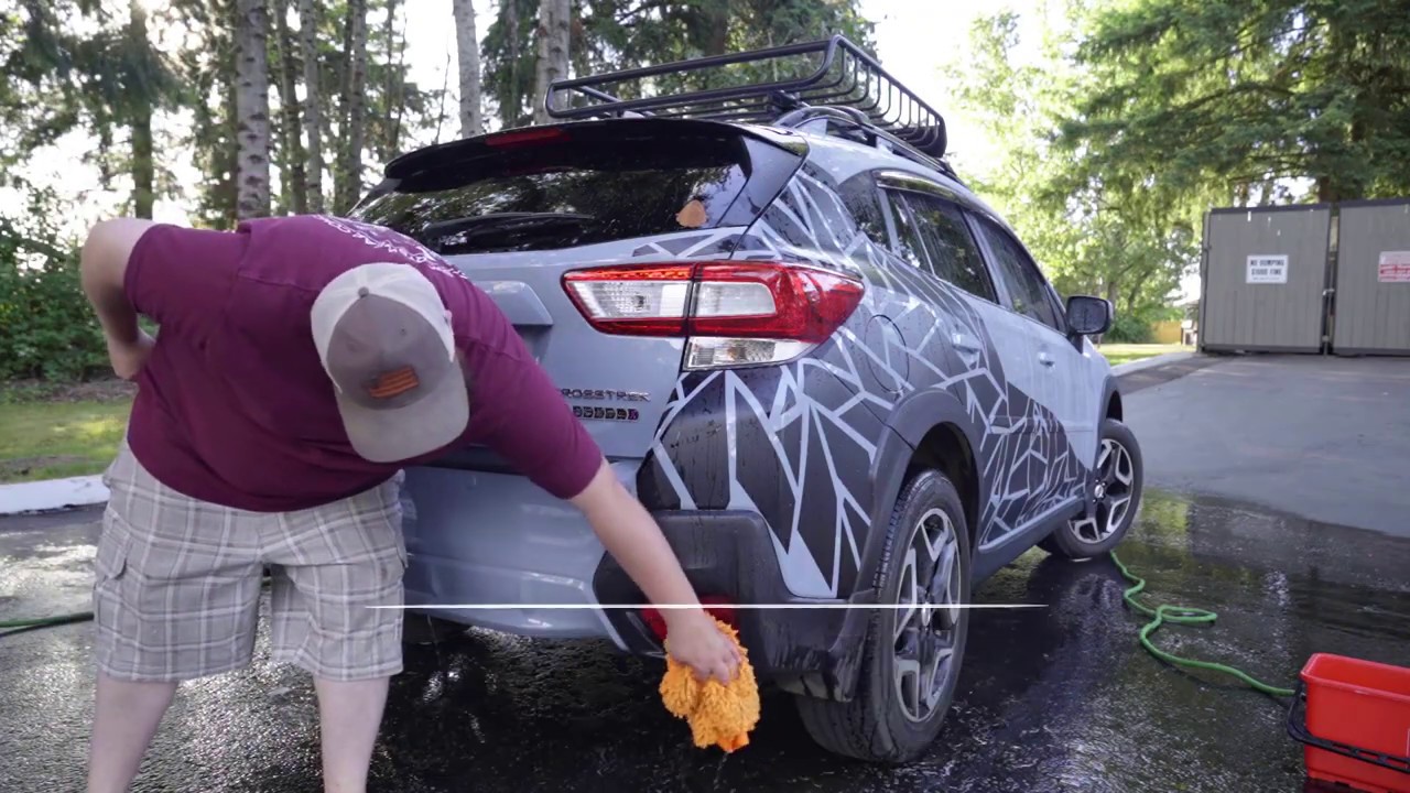 Washing a car with a ceramic coating and vinyl decals YouTube