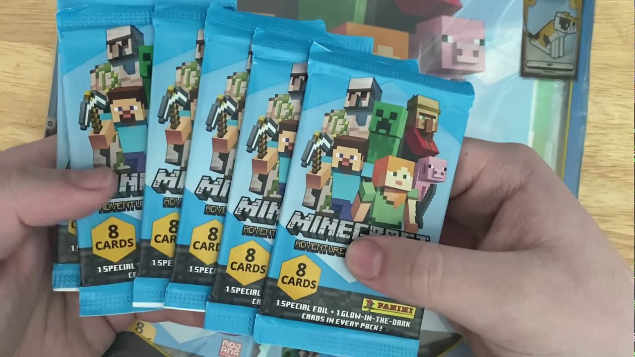 New Minecraft Adventure Trading Cards Nine Packs and Collectors Book