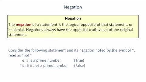Statements and Negations