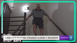 Elderly couple says broken elevator repairs will take 20 weeks, stranding them on third floor
