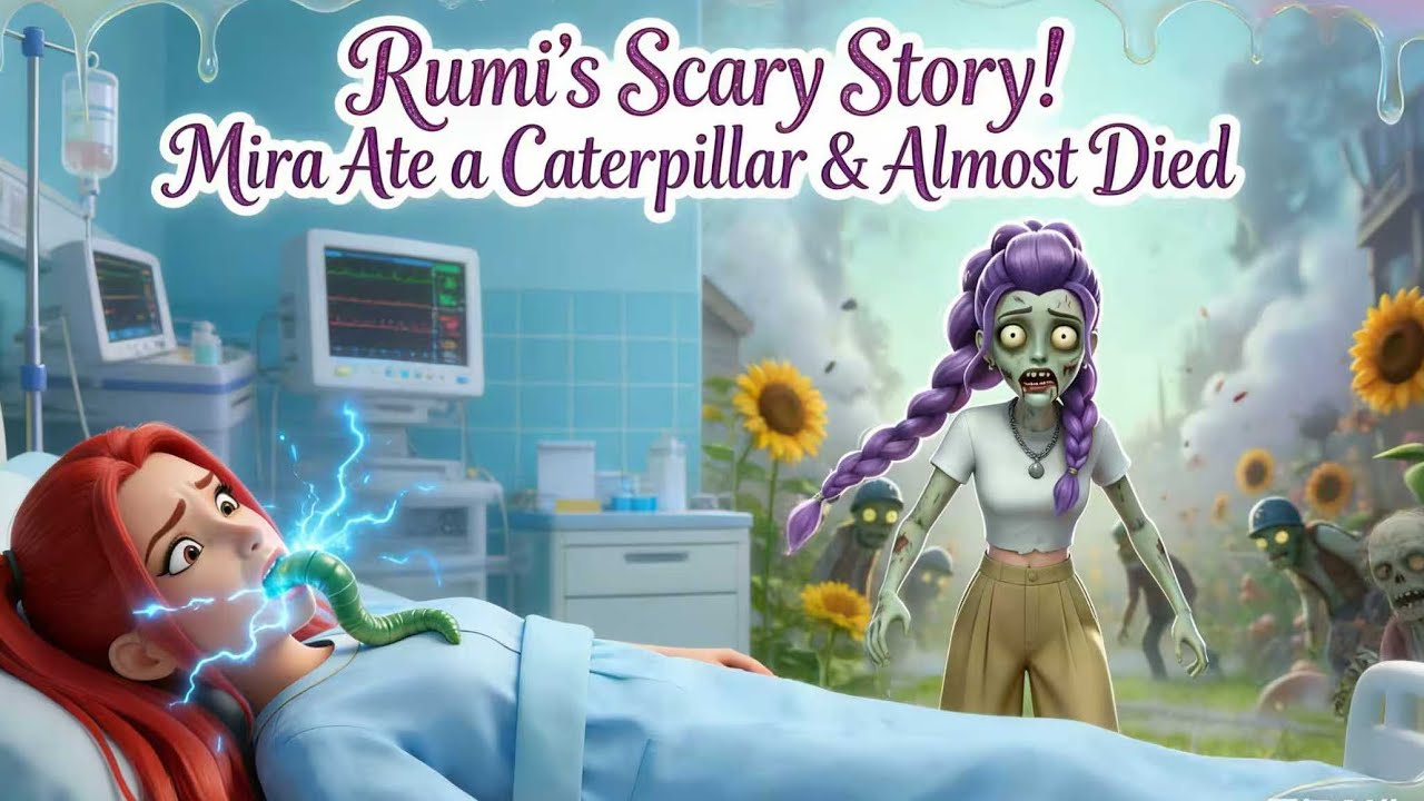Scray Rumi Rumi’s Scary Story! Mira Ate a Caterpillar & Almost Died #kpop # ...