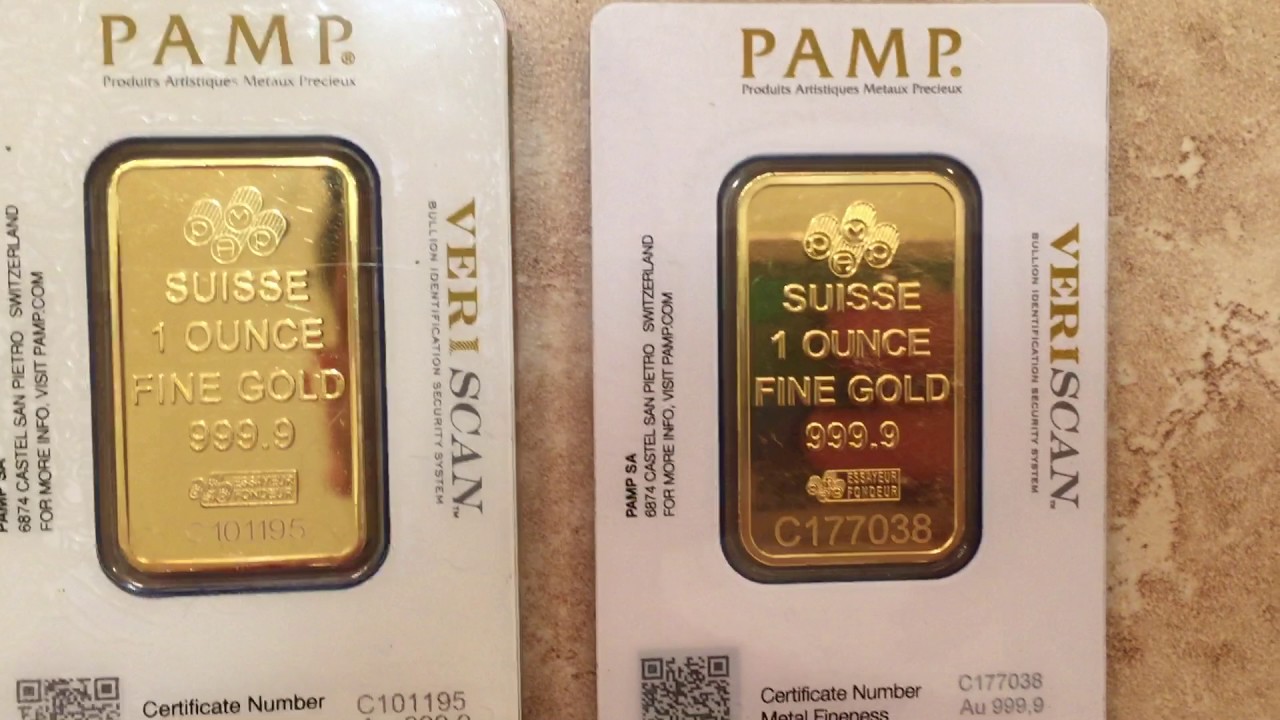 pamp gold bar vs credit suisse gold bar