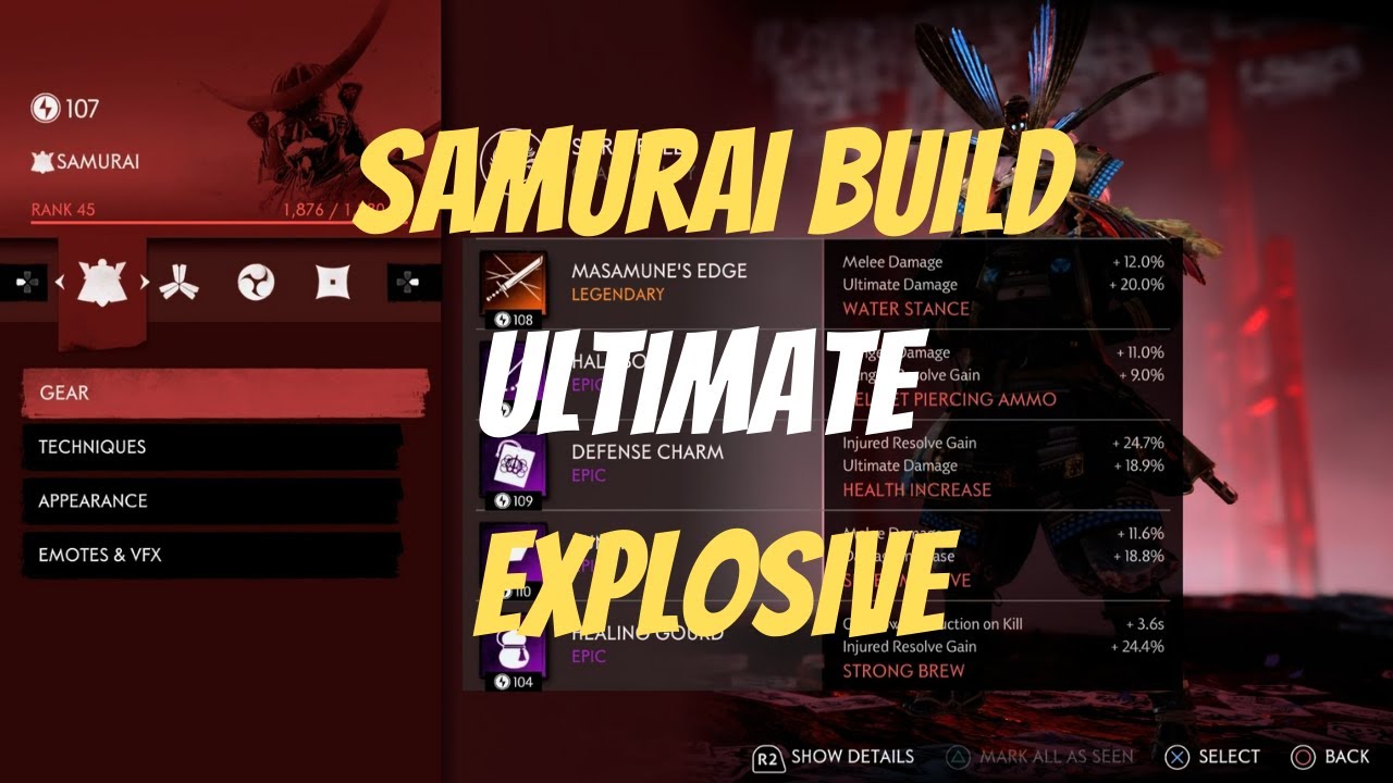 Samurai Explosive Build (HEAL & DAMAGE) | Ghost of Tsushima Legends