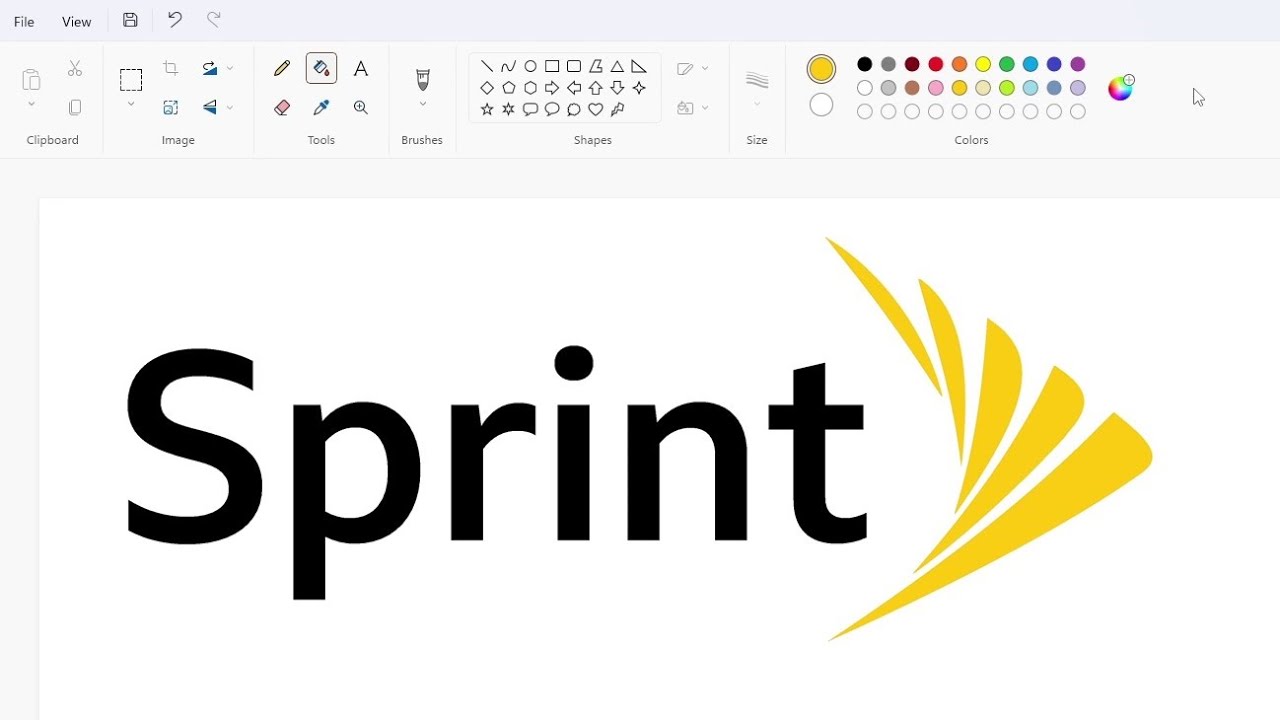 How to draw a Sprint Corporation logo using MS Paint | How to draw on ...