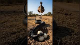 Snake vs Emu — the eggs revenge begins!” 🐍🥚🦤 #shorts #emu #snake