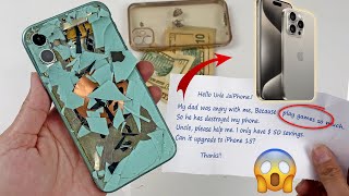 How i Turn Destroyed iPhone 11 into Brand New iPhone 15 Pro for Gamer Boy with DIY Housing
