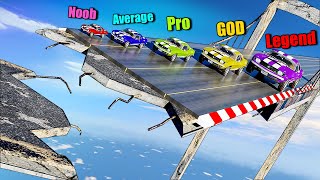 Giant \u0026 Tiny Cars vs Broken Bridge in GTA 5