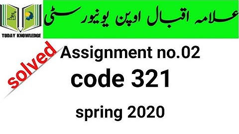 aiou solved Assignment spring 2020 | code 321Assignment no.02
