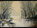 Ron Ranson inspired watercolor hake painting, watercolour Patreon Tutorial Misty Forest Stream