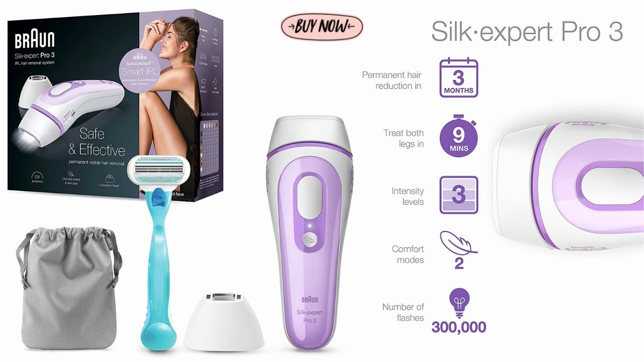 Braun IPL Hair Removal for Women and Men, Silk Expert Pro 3 PL3111 with  Venus Smooth Razor 