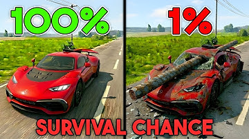 BeamNG.drive Survival Chance Test (With Dummies) | Realistic Car Crashes #17