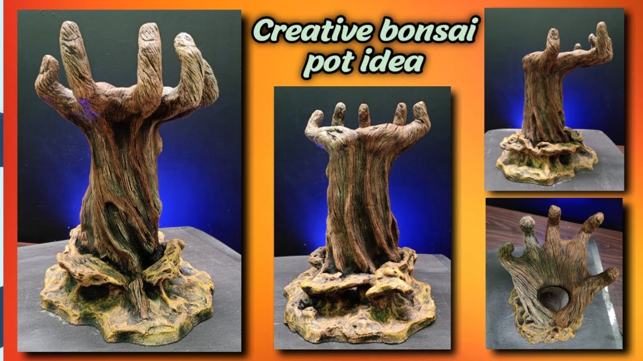 Pot bonsai kekinian Ide kreatif pot relief bonsai YouTube