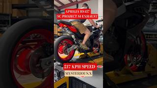 APRILIA RS457 SC PROJECT S1 EXHAUST DYNO TEST 50 BHP 217 KMPH TOP SPEED #rs457